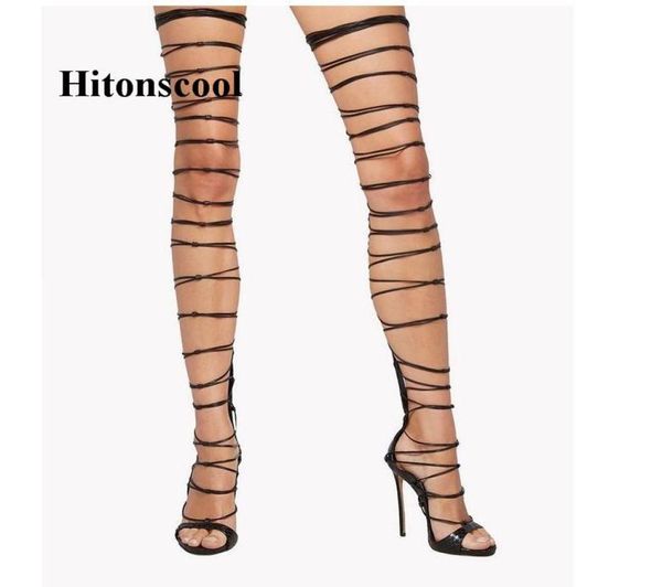 women thigh high heels summer boots hollow out over the knee gladiator sandals lace up strappy stiletto party show pumps9225629, Black
women thigh high heels summer boots hollow out over the knee gladiator sandals lace up strappy stiletto party show pumps9225629, Black
