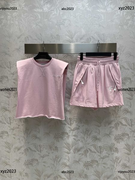 women's tracksuits designer sports suit size s-l 2pcs sleeveless round neck vest and pocket embellished shorts may18, Gray
women's tracksuits designer sports suit size s-l 2pcs sleeveless round neck vest and pocket embellished shorts may18, Gray