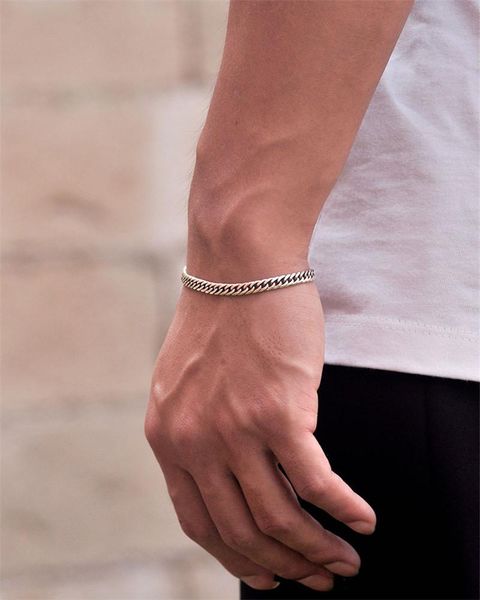 bangle fashion 925 sterling silver bracelet vintage thai silver chain simple male jewelry thai silver gift for men 5mm width, Black
bangle fashion 925 sterling silver bracelet vintage thai silver chain simple male jewelry thai silver gift for men 5mm width, Black