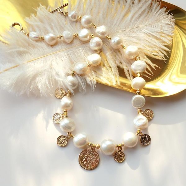 necklaces lii ji baroque pearl gold charms choker necklace natural freshwater pearl with copper gold color pendant for women party, Silver
necklaces lii ji baroque pearl gold charms choker necklace natural freshwater pearl with copper gold color pendant for women party, Silver