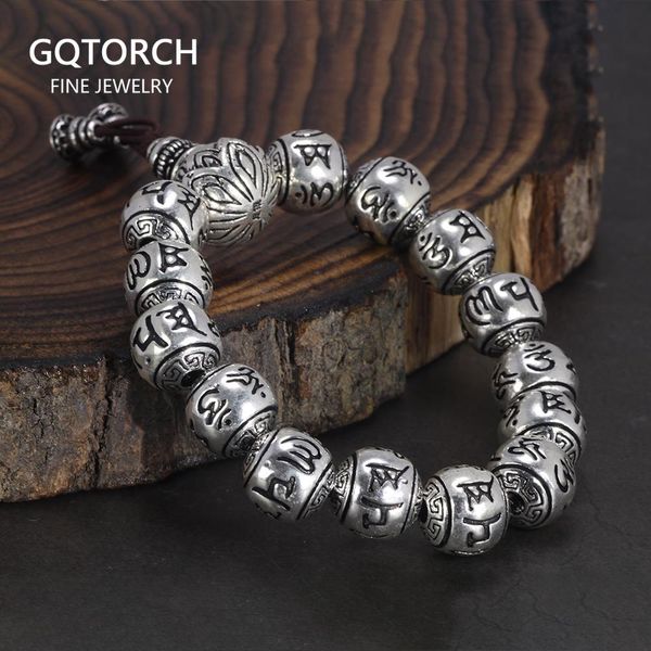 bangle genuine 990 silver buddhist bracelet men's rosary beads engraved with six words om mani padme hum prayer bungee, Black
bangle genuine 990 silver buddhist bracelet men's rosary beads engraved with six words om mani padme hum prayer bungee, Black