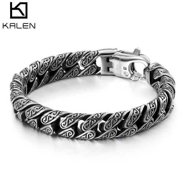 bangle kalen punk link chain bracelet men stainless steel mysterious symbol charm pulseira masculina heavy chunky armband jewelry, Black
bangle kalen punk link chain bracelet men stainless steel mysterious symbol charm pulseira masculina heavy chunky armband jewelry, Black