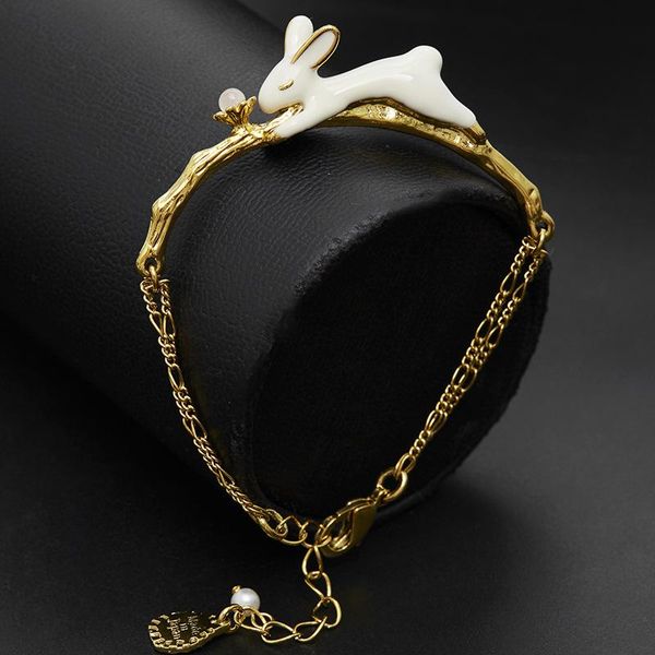 bangle wholesale fashion new enamel color glaze cute white bunny flower chain bracelet women fresh bracelet, Black
bangle wholesale fashion new enamel color glaze cute white bunny flower chain bracelet women fresh bracelet, Black