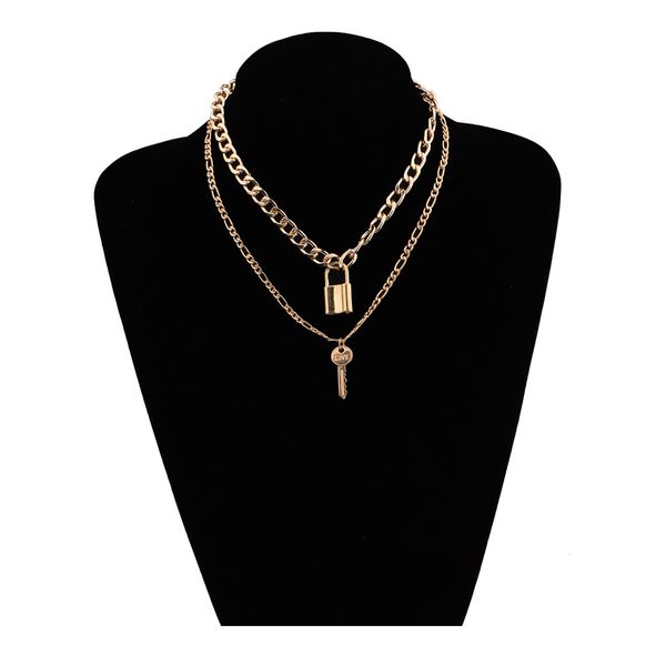 necklace designer fashion exaggerated geometric locket necklace woman, aluminum chain key personality double-decker necklace handmade design, Silver
necklace designer fashion exaggerated geometric locket necklace woman, aluminum chain key personality double-decker necklace handmade design, Silver
