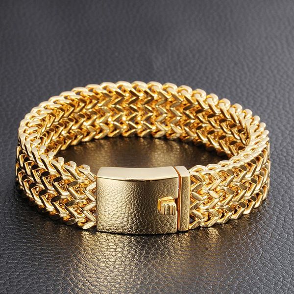 bangle gold plated stainless steel bracelet men 18mm double row franco curb chain men's bracelets bangles mannen armband wristband, Black
bangle gold plated stainless steel bracelet men 18mm double row franco curb chain men's bracelets bangles mannen armband wristband, Black