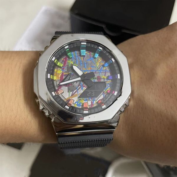 steel dial mens sports watch 2100 series quartz led dual display water proof multifunction shock watches montres homme 2023, Slivery;brown
steel dial mens sports watch 2100 series quartz led dual display water proof multifunction shock watches montres homme 2023, Slivery;brown