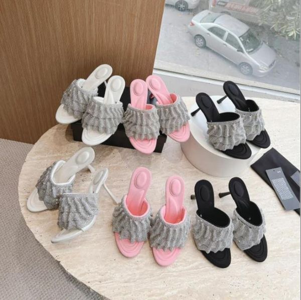 nala 105 ruffle sandals crystal ruffle strap sandal slippers slides designer luxury summer shoes lady flared high heel cow leather women sli, Black
nala 105 ruffle sandals crystal ruffle strap sandal slippers slides designer luxury summer shoes lady flared high heel cow leather women sli, Black