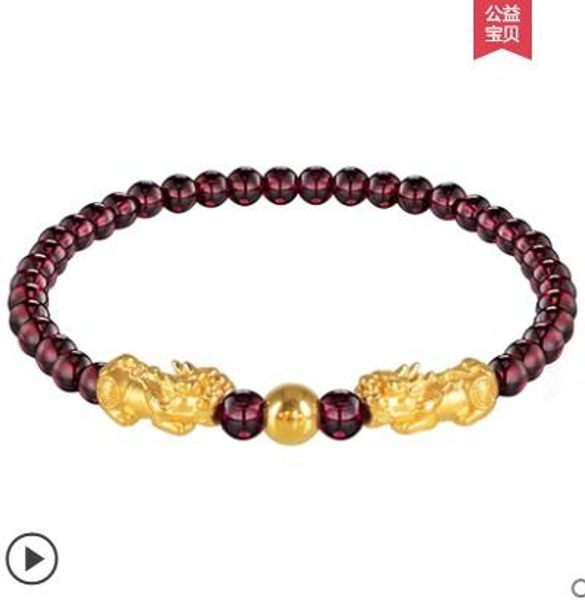 bangle 24k pure gold pixiu with beads bracelets for couples 999 yellow gold beans string bracelet 1622cm garnet beads 6mm, Black
bangle 24k pure gold pixiu with beads bracelets for couples 999 yellow gold beans string bracelet 1622cm garnet beads 6mm, Black