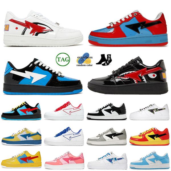 sta luxury sk8 patent leather shoes designer sneakers casual shoe stas sk8 abc camos blue color camo combo pink orange green fashion platfor, Black
sta luxury sk8 patent leather shoes designer sneakers casual shoe stas sk8 abc camos blue color camo combo pink orange green fashion platfor, Black