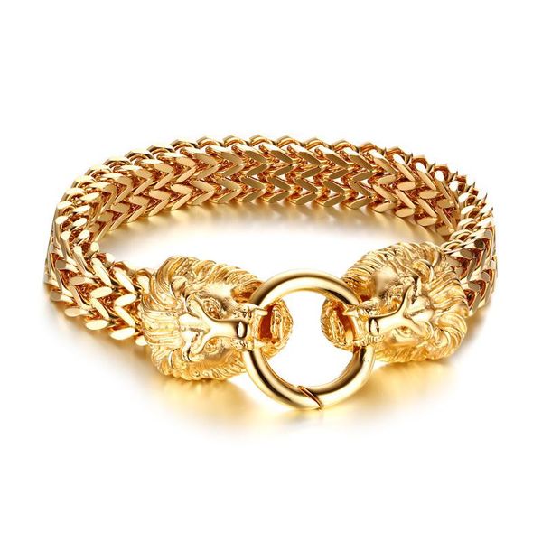 bangle antique double lion head herringbone chain bracelet for men stainless steel hip hop punk men jewelry 22.5cm, Black
bangle antique double lion head herringbone chain bracelet for men stainless steel hip hop punk men jewelry 22.5cm, Black