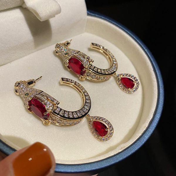 knot retro queen fashion faucet leopard earrings chinese style red crystal wedding accessories women's jewelry 2022 wholesale lots, Silver
knot retro queen fashion faucet leopard earrings chinese style red crystal wedding accessories women's jewelry 2022 wholesale lots, Silver