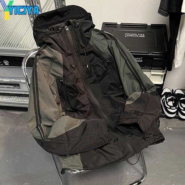 yiciya women's jackets deeptown streetwear techwear jacket women windbreakers vintage harajuku oversized track outdoor zipper hoode loo, Black;brown 
yiciya women's jackets deeptown streetwear techwear jacket women windbreakers vintage harajuku oversized track outdoor zipper hoode loo, Black;brown