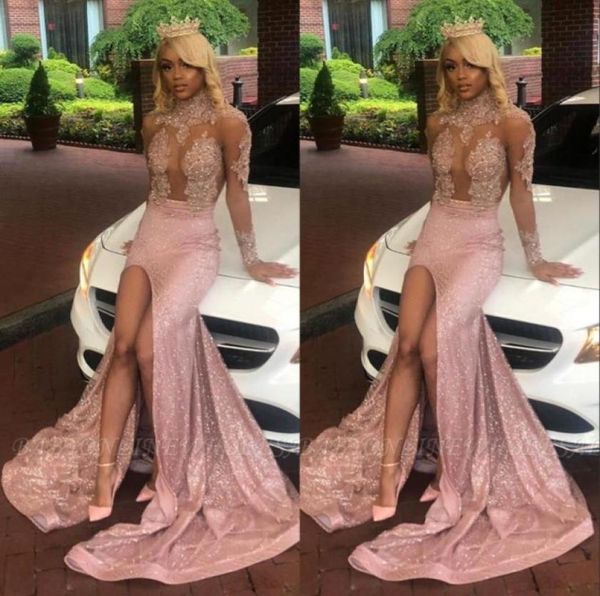 sparkly long sleeve split side prom dresses pink high neck sequined applique lace prom gowns for african girls7735039, Black
sparkly long sleeve split side prom dresses pink high neck sequined applique lace prom gowns for african girls7735039, Black