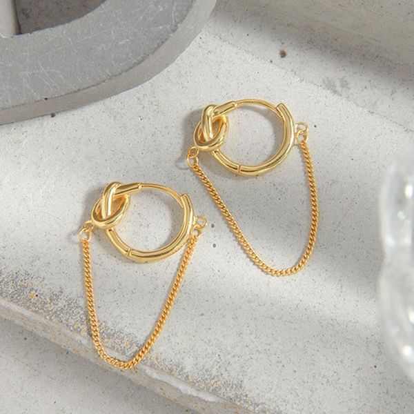 huggie silvology 925 sterling silver tie a knot chain hoop earrings for women elegant long tassel unusual earrings aesthetics jewelry, Golden;silver
huggie silvology 925 sterling silver tie a knot chain hoop earrings for women elegant long tassel unusual earrings aesthetics jewelry, Golden;silver
