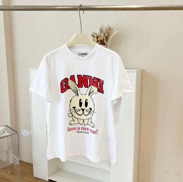 23ss summer women designer t shirt beach tees versatile lovely rabbit cartoon print round neck luxurys casual loose pullover short sleeve t-, White
23ss summer women designer t shirt beach tees versatile lovely rabbit cartoon print round neck luxurys casual loose pullover short sleeve t-, White