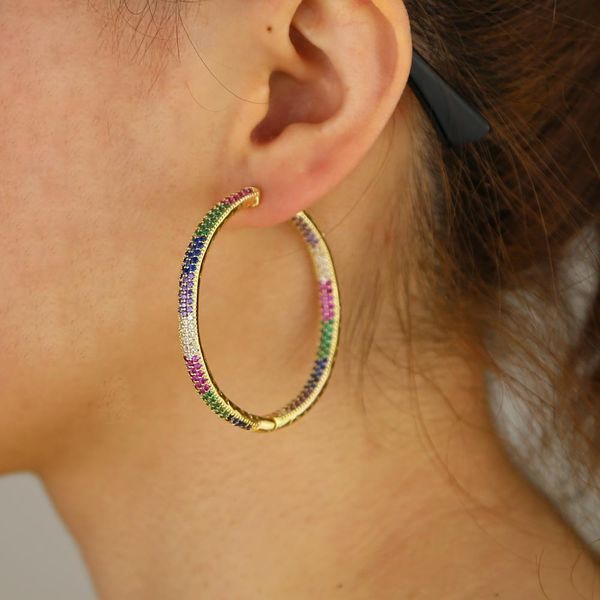 huggie large hoop earring 50mm size rainbow cz pave hoop earrings for women wedding gorgeous european colorful cz luxury jewelry gift, Golden;silver
huggie large hoop earring 50mm size rainbow cz pave hoop earrings for women wedding gorgeous european colorful cz luxury jewelry gift, Golden;silver
