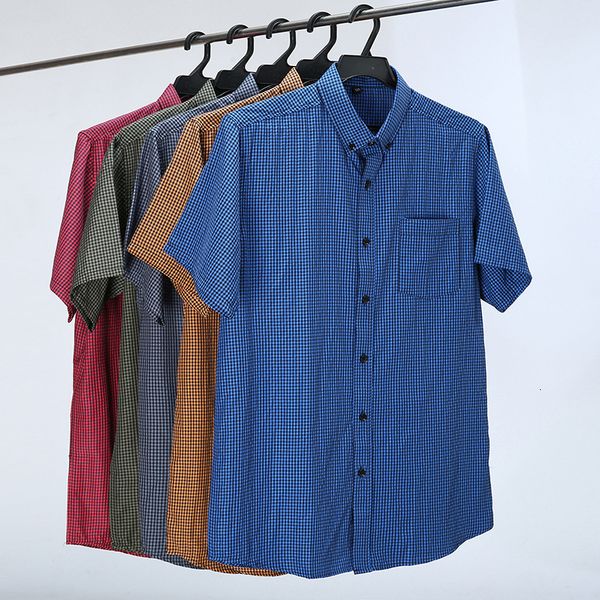men's casual shirts 5 color summer short sleeve shirt men loose casual classic plaid business plus size shirts male brand clothes 6xl 7, White;black
men's casual shirts 5 color summer short sleeve shirt men loose casual classic plaid business plus size shirts male brand clothes 6xl 7, White;black
