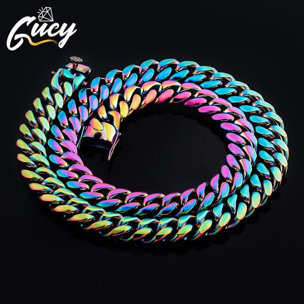 necklaces gucy 10mm and 14mm rainbow color mens hip hop stainless steel cuban chain jewelry hip hop necklace, Silver
necklaces gucy 10mm and 14mm rainbow color mens hip hop stainless steel cuban chain jewelry hip hop necklace, Silver