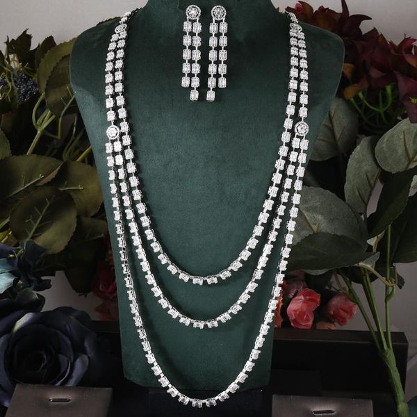 necklace janekelly 2pcs bridal zirconia full jewelry sets for women party luxury dubai nigeria cz crystal wedding jewelry sets, Silver
necklace janekelly 2pcs bridal zirconia full jewelry sets for women party luxury dubai nigeria cz crystal wedding jewelry sets, Silver
