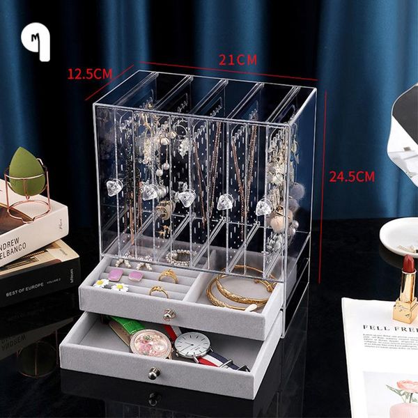 boxes qm necklaces earrings jewelry storage box transparent large capacity hair accessories hand jewelry dressing table display shelf, Black;white
boxes qm necklaces earrings jewelry storage box transparent large capacity hair accessories hand jewelry dressing table display shelf, Black;white