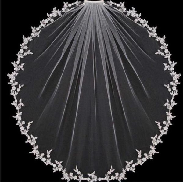 new arrival one layer fingertip wedding veils applique edge soft tulle bridal veil for bride with comb1603617, Black
new arrival one layer fingertip wedding veils applique edge soft tulle bridal veil for bride with comb1603617, Black