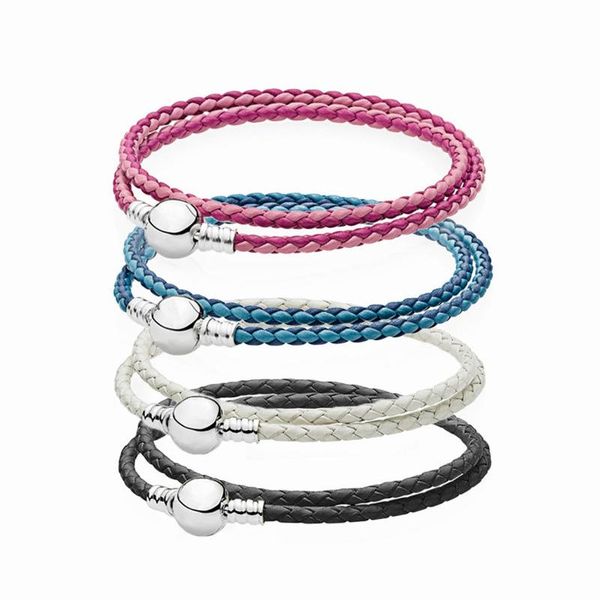 bangle lr double loop braided leather pan bracelets 925 silverbuckle fit original beads charms jewelry making mother's day, Black
bangle lr double loop braided leather pan bracelets 925 silverbuckle fit original beads charms jewelry making mother's day, Black
