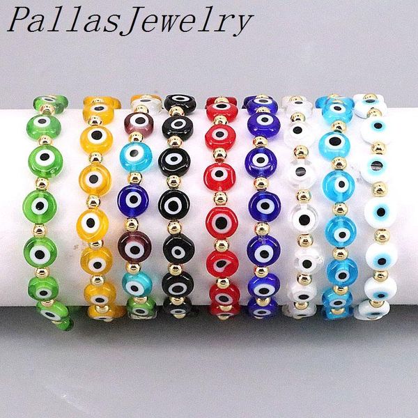 bangle 10pcs 2022 women 6/8mm colorful round flat shape eye beads bracelets lampwork glazed glass beads bracelet boho jewelry, Black
bangle 10pcs 2022 women 6/8mm colorful round flat shape eye beads bracelets lampwork glazed glass beads bracelet boho jewelry, Black