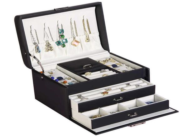 jewlery box with large capacity ornament ear stud simple and exquisite necklace ring household highend jewelry 2110131202098, Black;white
jewlery box with large capacity ornament ear stud simple and exquisite necklace ring household highend jewelry 2110131202098, Black;white
