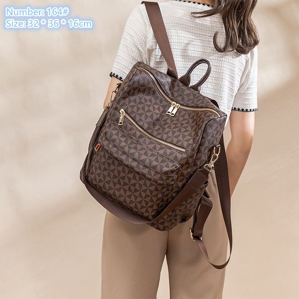 wholesale ladies shoulder bag 2 colors outdoor padded leather leisure travel backpack elegant plaid handbag double zipper Western style student backpacks 164#, Multi
wholesale ladies shoulder bag 2 colors outdoor padded leather leisure travel backpack elegant plaid handbag double zipper Western style student backpacks 164#, Multi