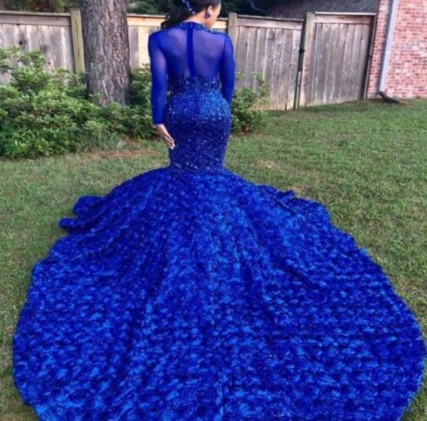 black girls mermaid long prom dresses royal blue long sleeves with 3d floral skirts lace appliques beaded formal party evenin3092684
black girls mermaid long prom dresses royal blue long sleeves with 3d floral skirts lace appliques beaded formal party evenin3092684