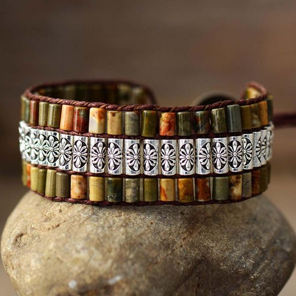 bangle mens handmade wrap bracelet jaspers antique metal beads weaving wristband cool punk bracelet couples jewelry lovers gifts, Black
bangle mens handmade wrap bracelet jaspers antique metal beads weaving wristband cool punk bracelet couples jewelry lovers gifts, Black