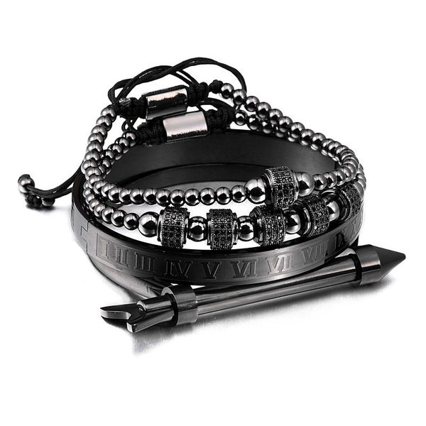 bangle luxury 4pcs/set stainless steel arrow bracelet hip hop men jewelry roman number charm cool jewelry for men pulseira bileklik, Black
bangle luxury 4pcs/set stainless steel arrow bracelet hip hop men jewelry roman number charm cool jewelry for men pulseira bileklik, Black