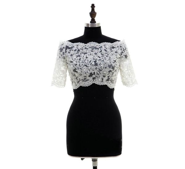 fashion 2022 lace bridal bolero off the shoulder half sleeves wedding jackets illusion button back wedding accessories wedding bol3740123, White
fashion 2022 lace bridal bolero off the shoulder half sleeves wedding jackets illusion button back wedding accessories wedding bol3740123, White