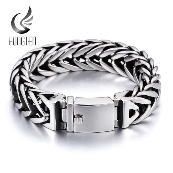 bangle fongten heavy braided mesh link chain men bracelet silver color stainless steel punk viking style fashion jewelry, Black
bangle fongten heavy braided mesh link chain men bracelet silver color stainless steel punk viking style fashion jewelry, Black