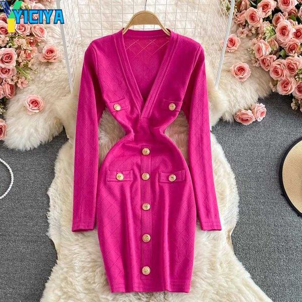 yiciya casual dresses v-neck long sleeve knit bodycon dress women 2023 autumn fashion buttons decoration slim fit mini party work vestidos, Black;gray
yiciya casual dresses v-neck long sleeve knit bodycon dress women 2023 autumn fashion buttons decoration slim fit mini party work vestidos, Black;gray