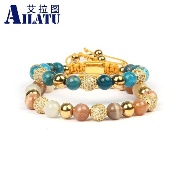 bangle ailatu couples beaded luxury gold color macrame bracelets with 8mm natural blue apatite sun stone moonstone beads quality, Black
bangle ailatu couples beaded luxury gold color macrame bracelets with 8mm natural blue apatite sun stone moonstone beads quality, Black