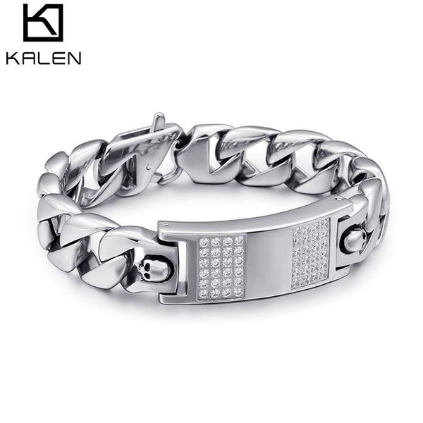 bangle kalen stainless steel skull inlaid zircon men's bracelet charm punk jewelry accessories, Black
bangle kalen stainless steel skull inlaid zircon men's bracelet charm punk jewelry accessories, Black