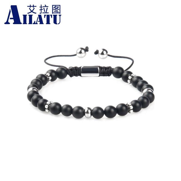 bangle ailatu 10pcs/lot stone macrame bracelet with matte onyx lapis tiger eye stone bracelet stainless steel jewelry, Black
bangle ailatu 10pcs/lot stone macrame bracelet with matte onyx lapis tiger eye stone bracelet stainless steel jewelry, Black