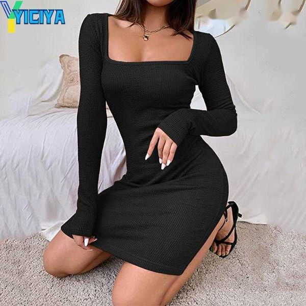 yiciya casual dresses spring square neck bodycon dress women elegant slim 2023 fashion autumn mini ladies basic red black, Black;gray
yiciya casual dresses spring square neck bodycon dress women elegant slim 2023 fashion autumn mini ladies basic red black, Black;gray
