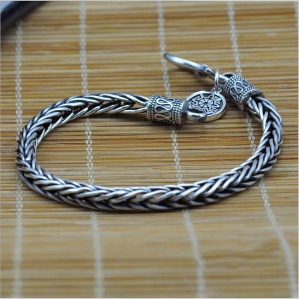 bangle men's silver bracelet 925 sterling silver vintage silver rope chain bracelet hand made keel fake pay a 100, Black
bangle men's silver bracelet 925 sterling silver vintage silver rope chain bracelet hand made keel fake pay a 100, Black