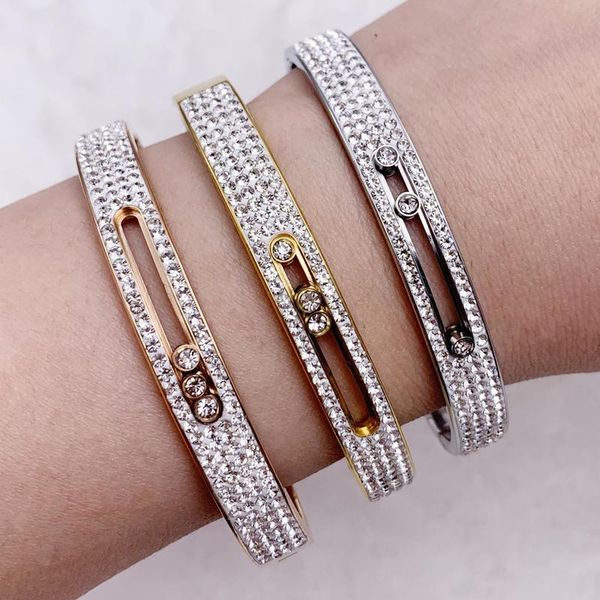 bangle mavis hare stainless steel full crystal cuff bangle woman bracelet with 3pcs crystal movable beads as mother's day gift, Black
bangle mavis hare stainless steel full crystal cuff bangle woman bracelet with 3pcs crystal movable beads as mother's day gift, Black