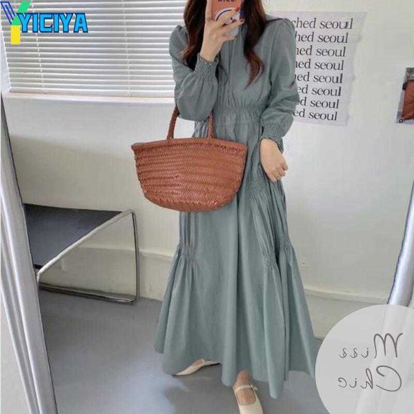 yiciya casual dresses vintage puff long sleeve maxi dress women elegant o-neck shirring slim fit chic black autumn streetwear winter vestido, Black;gray
yiciya casual dresses vintage puff long sleeve maxi dress women elegant o-neck shirring slim fit chic black autumn streetwear winter vestido, Black;gray