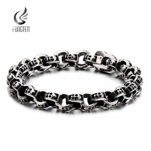 bangle fongten vintage skull engraved cuff bracelet men link chain stainless steel hip hop skeleton head bracelets jewelry, Black
bangle fongten vintage skull engraved cuff bracelet men link chain stainless steel hip hop skeleton head bracelets jewelry, Black