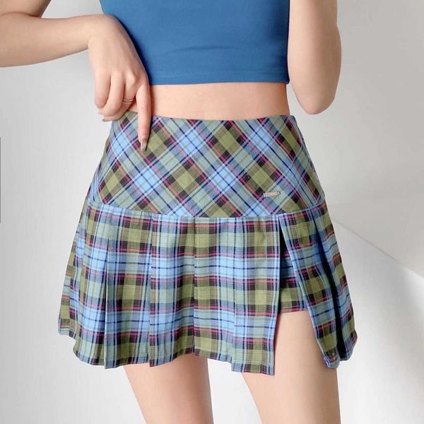 style brandy the same style college style slit is thin pleated skirt and contrast color plaid skirt, White;black
style brandy the same style college style slit is thin pleated skirt and contrast color plaid skirt, White;black
