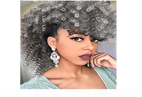 high puff afro ponytail drawstring silver grey natural highlights two tone mixed mohawk kinky brazilian hair bun with bangswrap 2036409, Black
high puff afro ponytail drawstring silver grey natural highlights two tone mixed mohawk kinky brazilian hair bun with bangswrap 2036409, Black