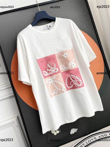 pearl decoration tees fashion designer round neck size s-l three-dimensional flower decoration short sleeved t-shirt may17, White
pearl decoration tees fashion designer round neck size s-l three-dimensional flower decoration short sleeved t-shirt may17, White