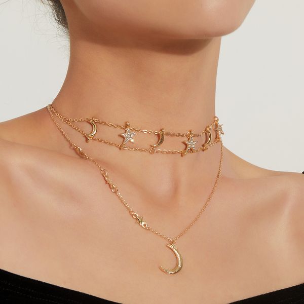 designer necklaces luxury jewlery fashion creative pentagram crescent moon personality necklace trend temperament necklacewoman layered neck, Silver
designer necklaces luxury jewlery fashion creative pentagram crescent moon personality necklace trend temperament necklacewoman layered neck, Silver