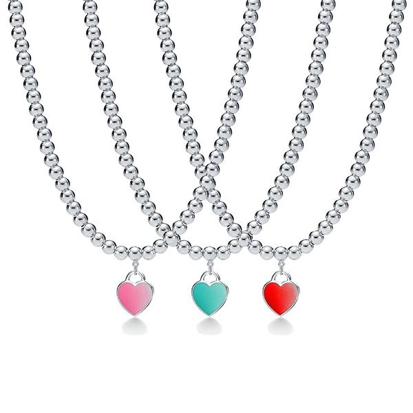 necklaces women's classic 4mm ball necklace drop glue love enamel pendant cute sweet birthday gift, Silver
necklaces women's classic 4mm ball necklace drop glue love enamel pendant cute sweet birthday gift, Silver