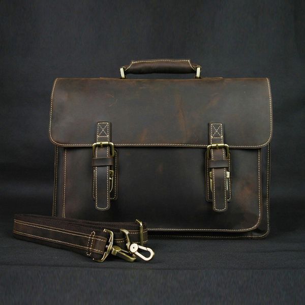 briefcases vintage crazy horse genuine leather briefcase men business male tote 14"lapbag porte document 230519
briefcases vintage crazy horse genuine leather briefcase men business male tote 14"lapbag porte document 230519