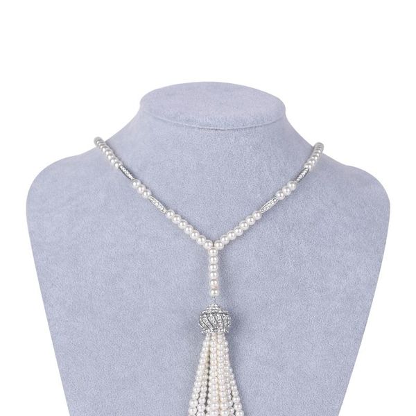 necklaces elegant the great gatsby necklace simulated pearl necklace long section pearl tassel sweater chain bridal jewelry for wedding, Silver
necklaces elegant the great gatsby necklace simulated pearl necklace long section pearl tassel sweater chain bridal jewelry for wedding, Silver